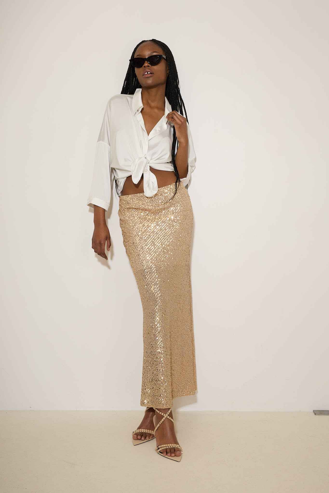 Sequin Midi Skirt