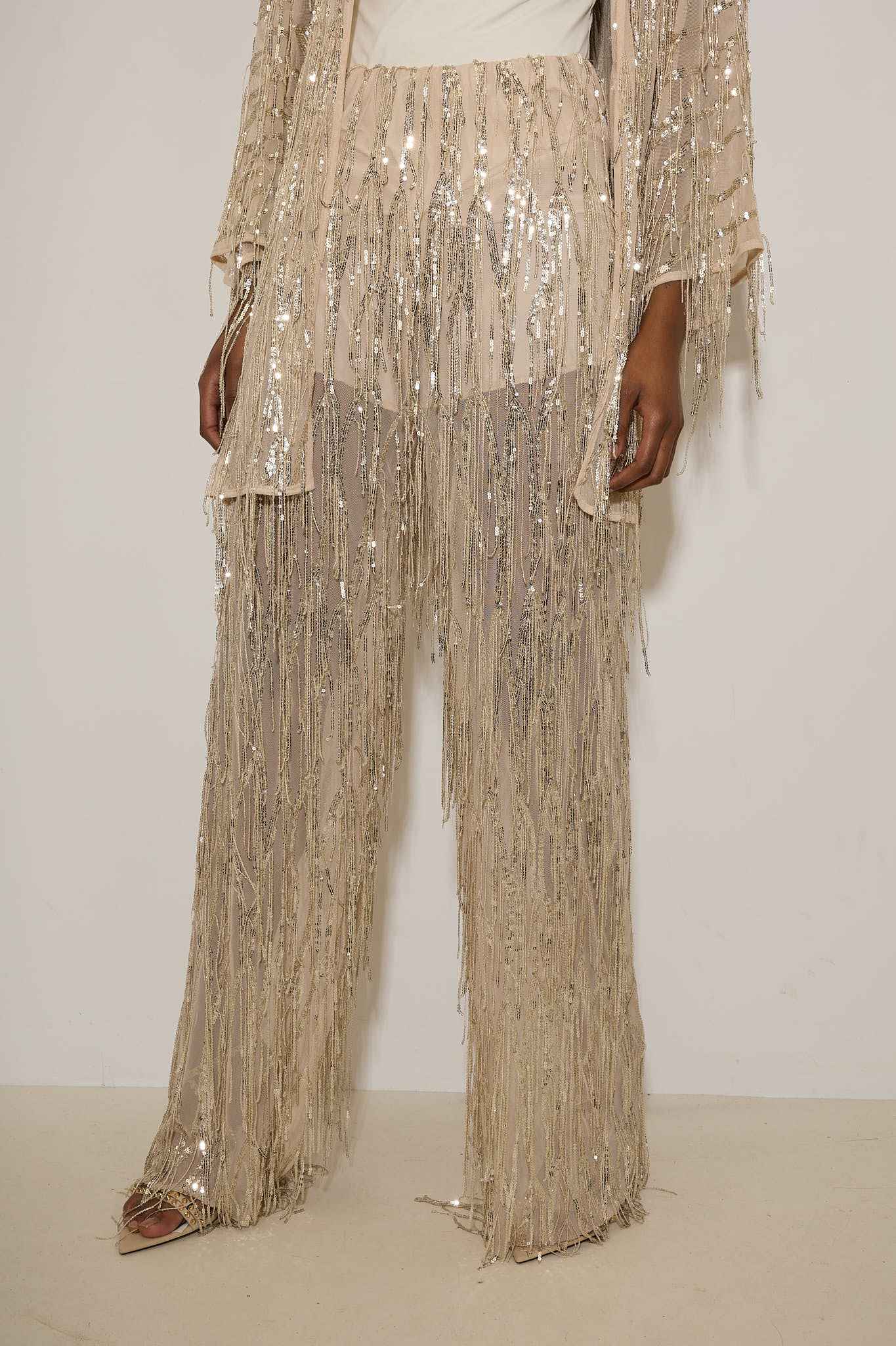 Sequin Fringe Trousers