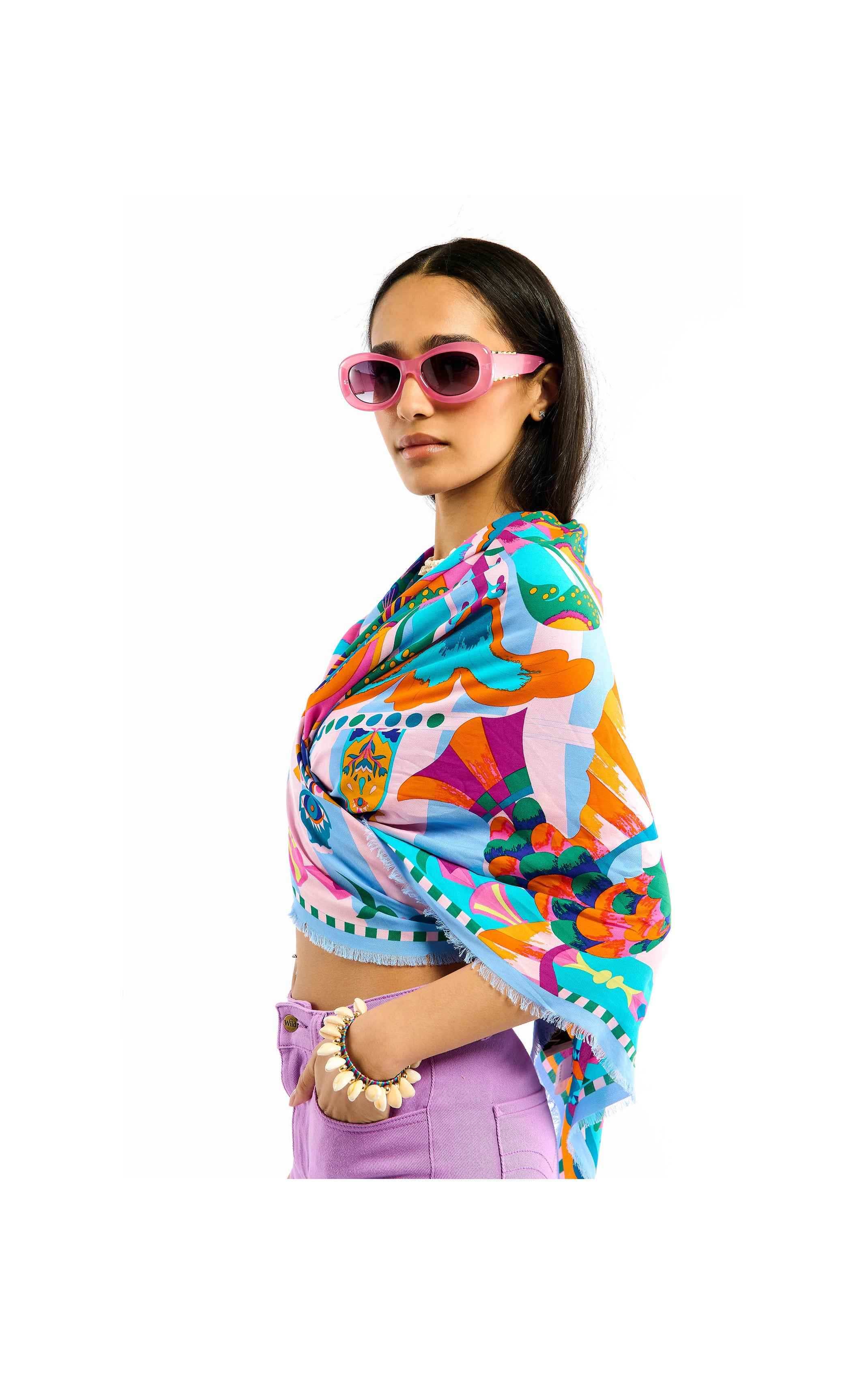 Large Scarf Enchanted – Psychedelic 70s