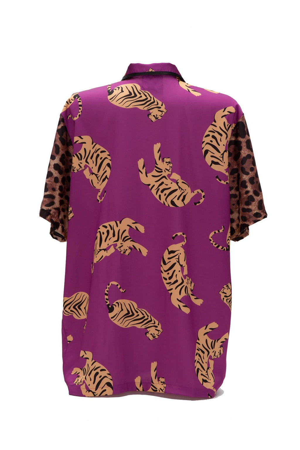 Πουκαμίσα σατέν print tiger magenta - Andreakou Concept Store