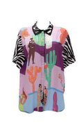 Πουκαμίσα σατέν print ladies - Andreakou Concept Store