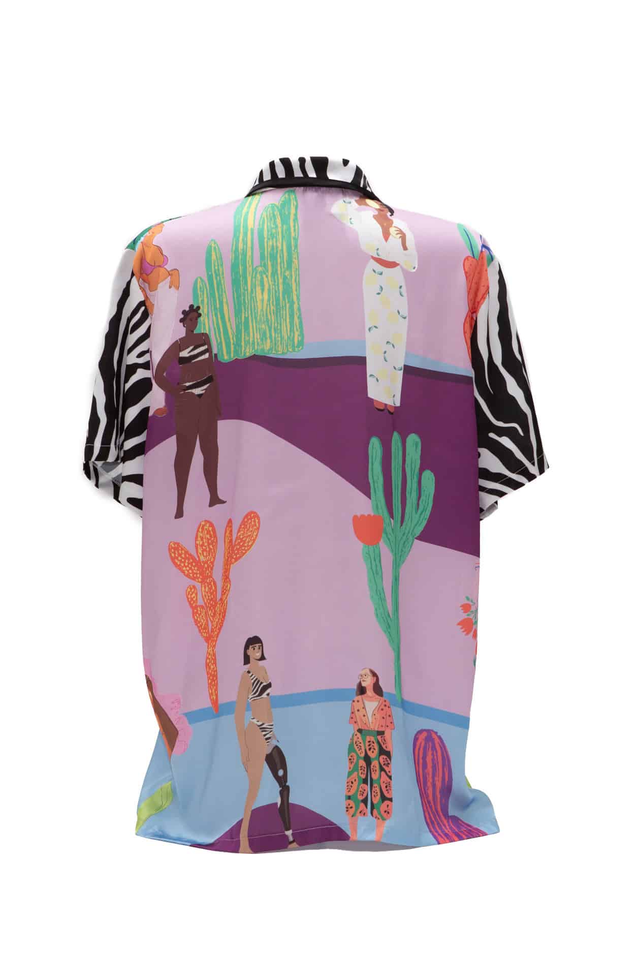 Πουκαμίσα σατέν print ladies - Andreakou Concept Store
