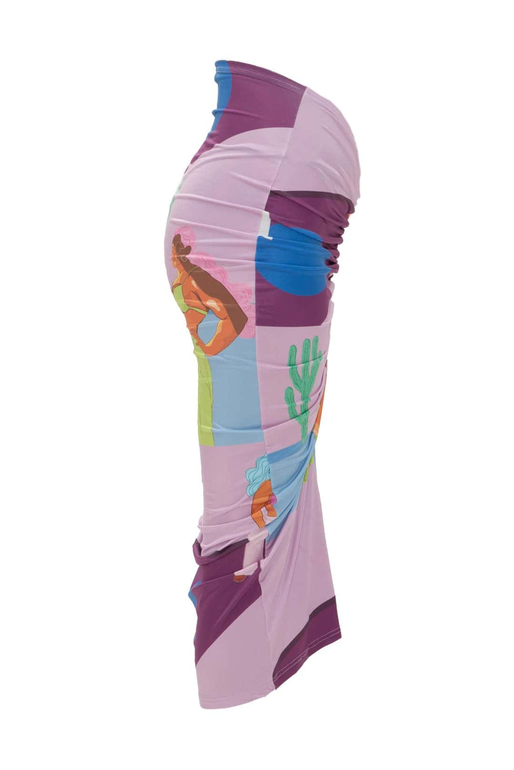 Colorful patterned skirt on a white background