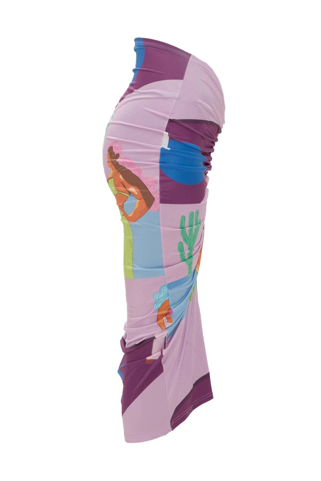 Colorful patterned skirt on a white background