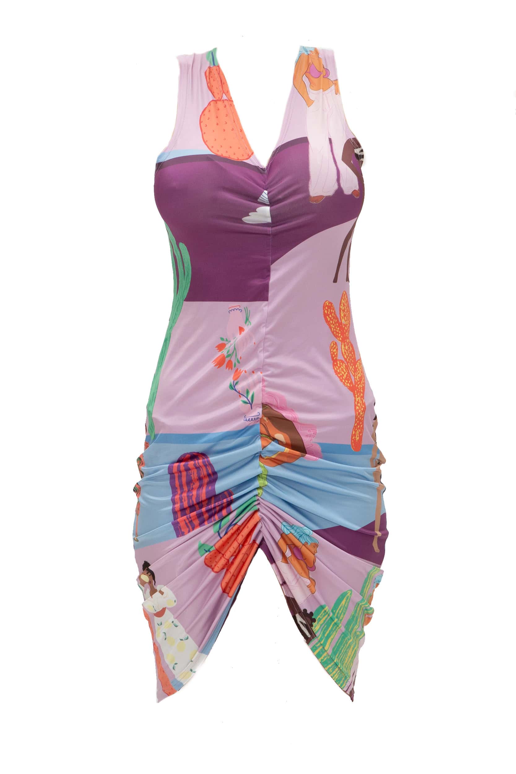 Midi dress ελαστικό print ladies - Andreakou Concept Store