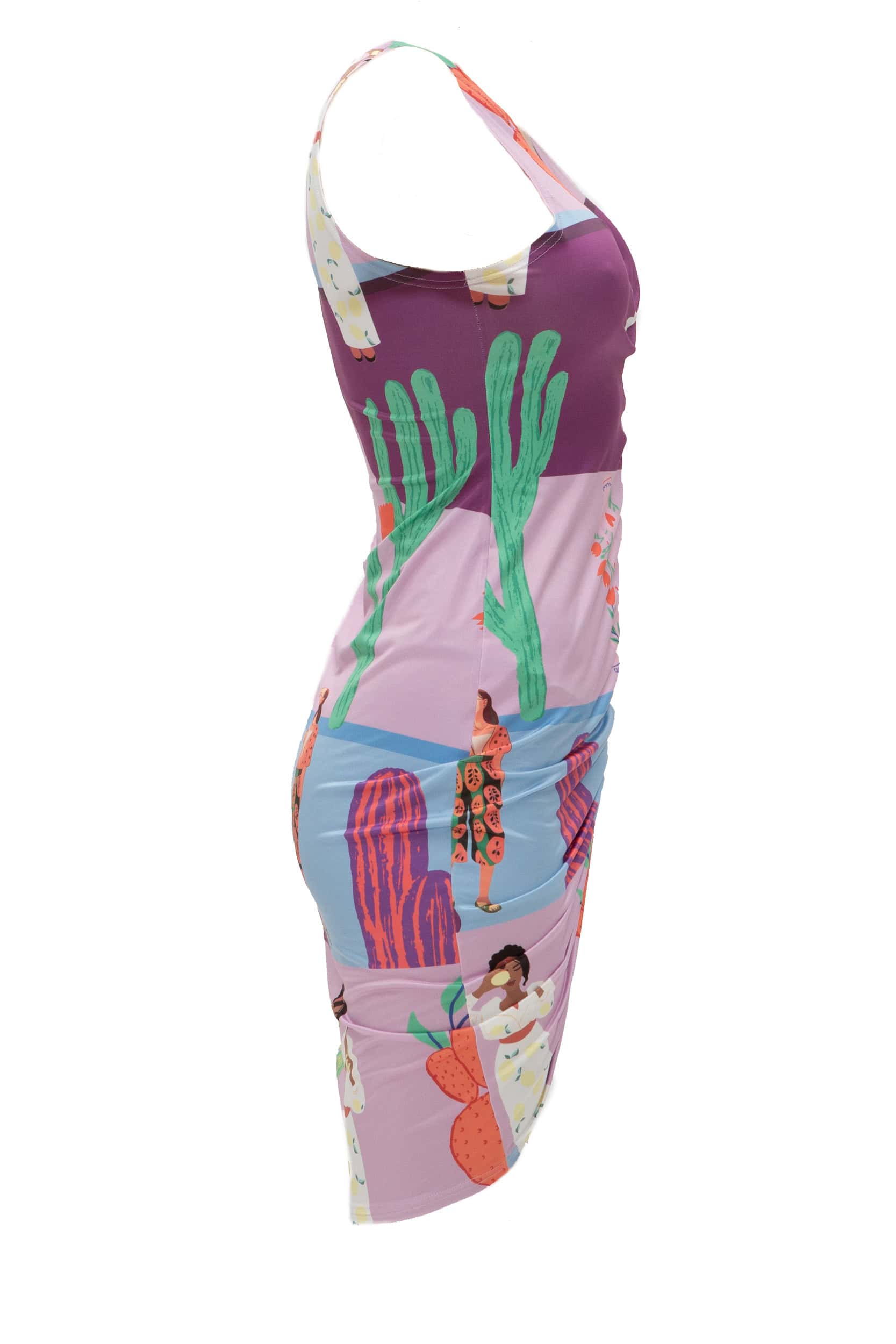 Midi dress ελαστικό print ladies - Andreakou Concept Store