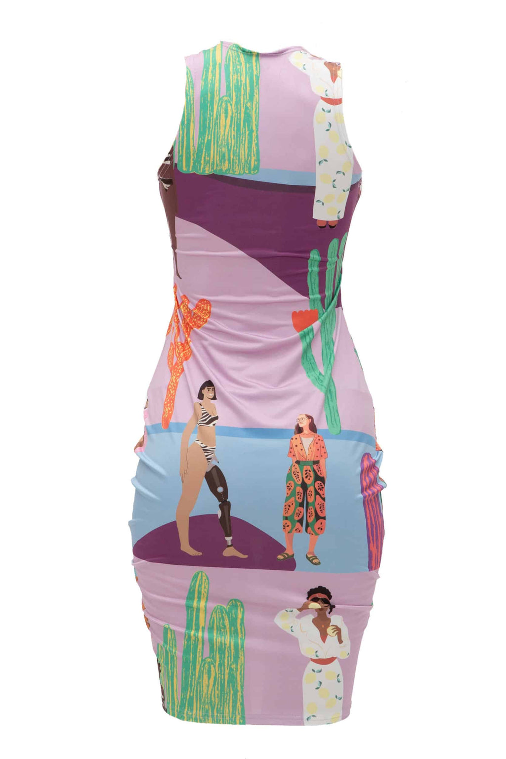 Midi dress ελαστικό print ladies - Andreakou Concept Store