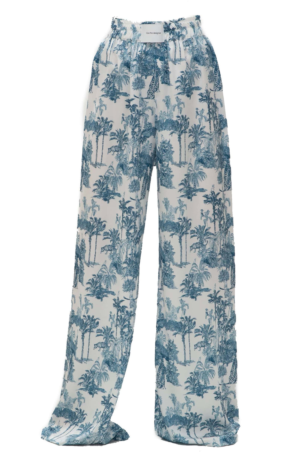 Παντελόνα σατέν print jungle - Andreakou Concept Store