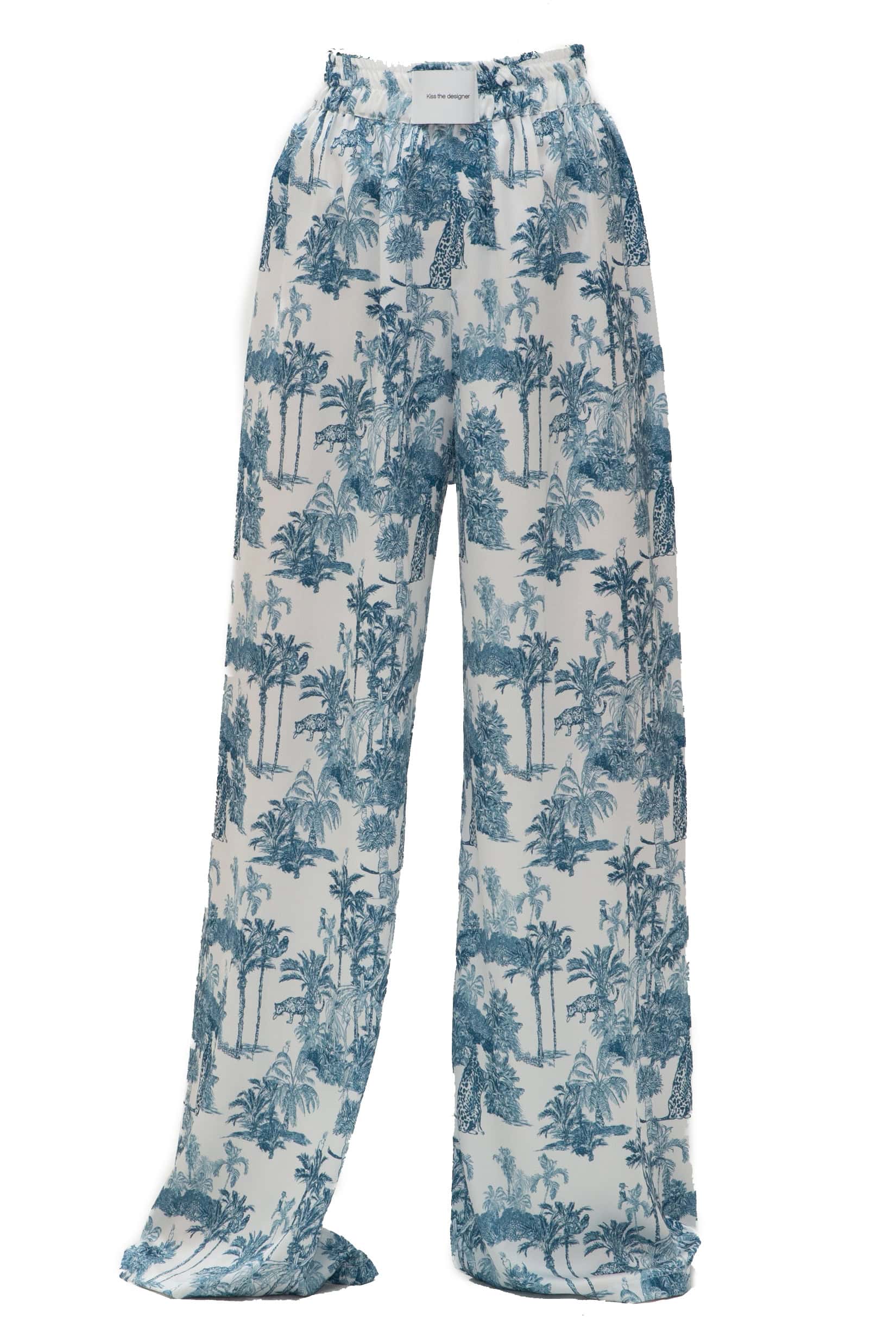 Παντελόνα σατέν print jungle - Andreakou Concept Store