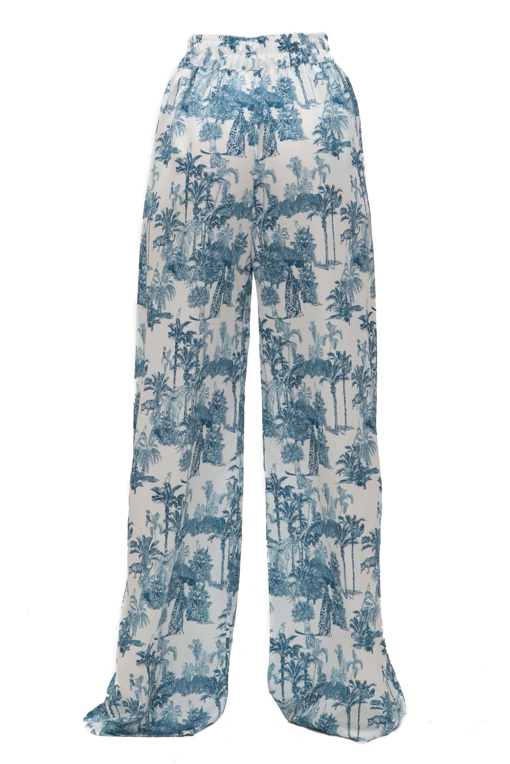 Παντελόνα σατέν print jungle - Andreakou Concept Store