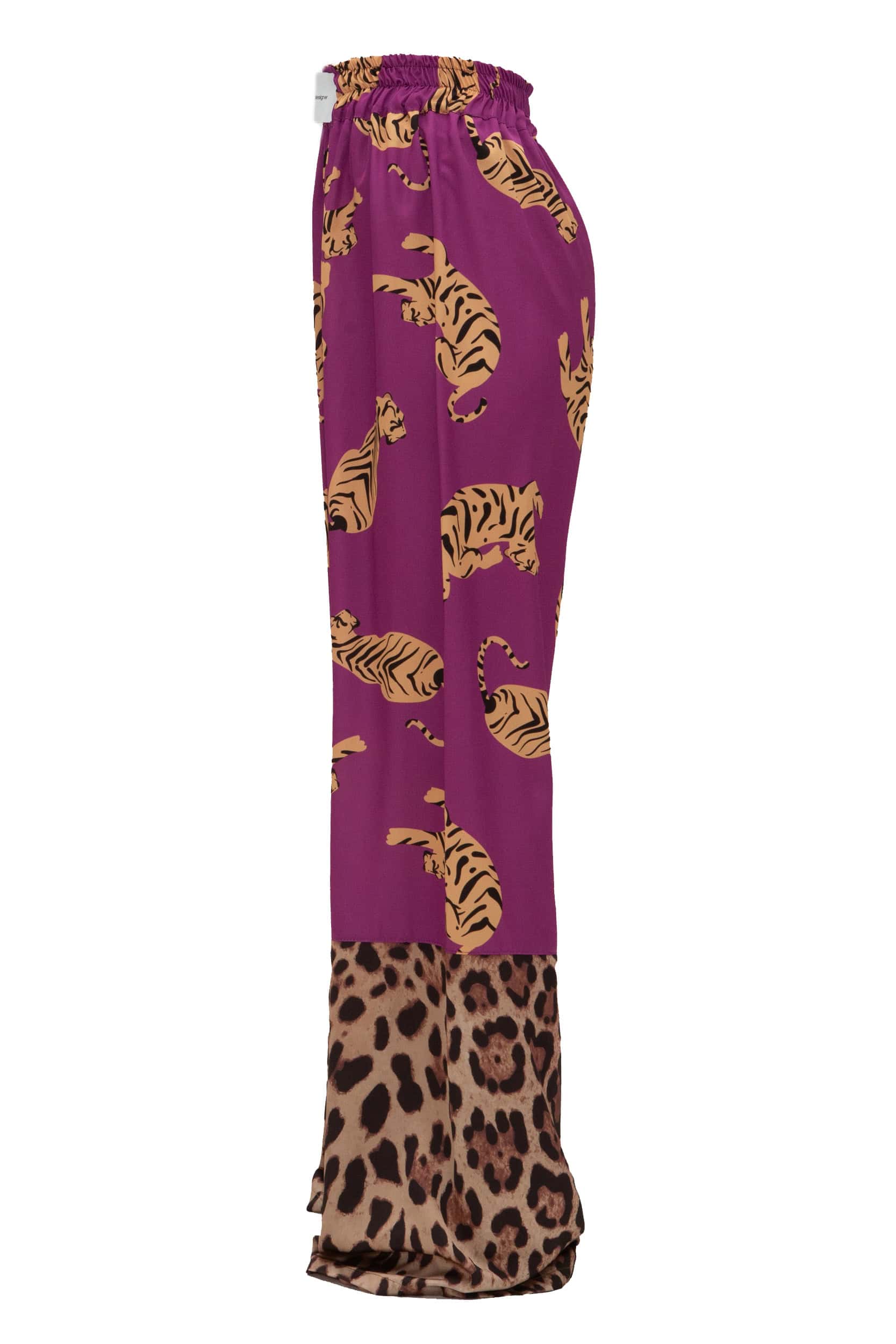 Παντελόνα σατέν print tiger magenta - Andreakou Concept Store