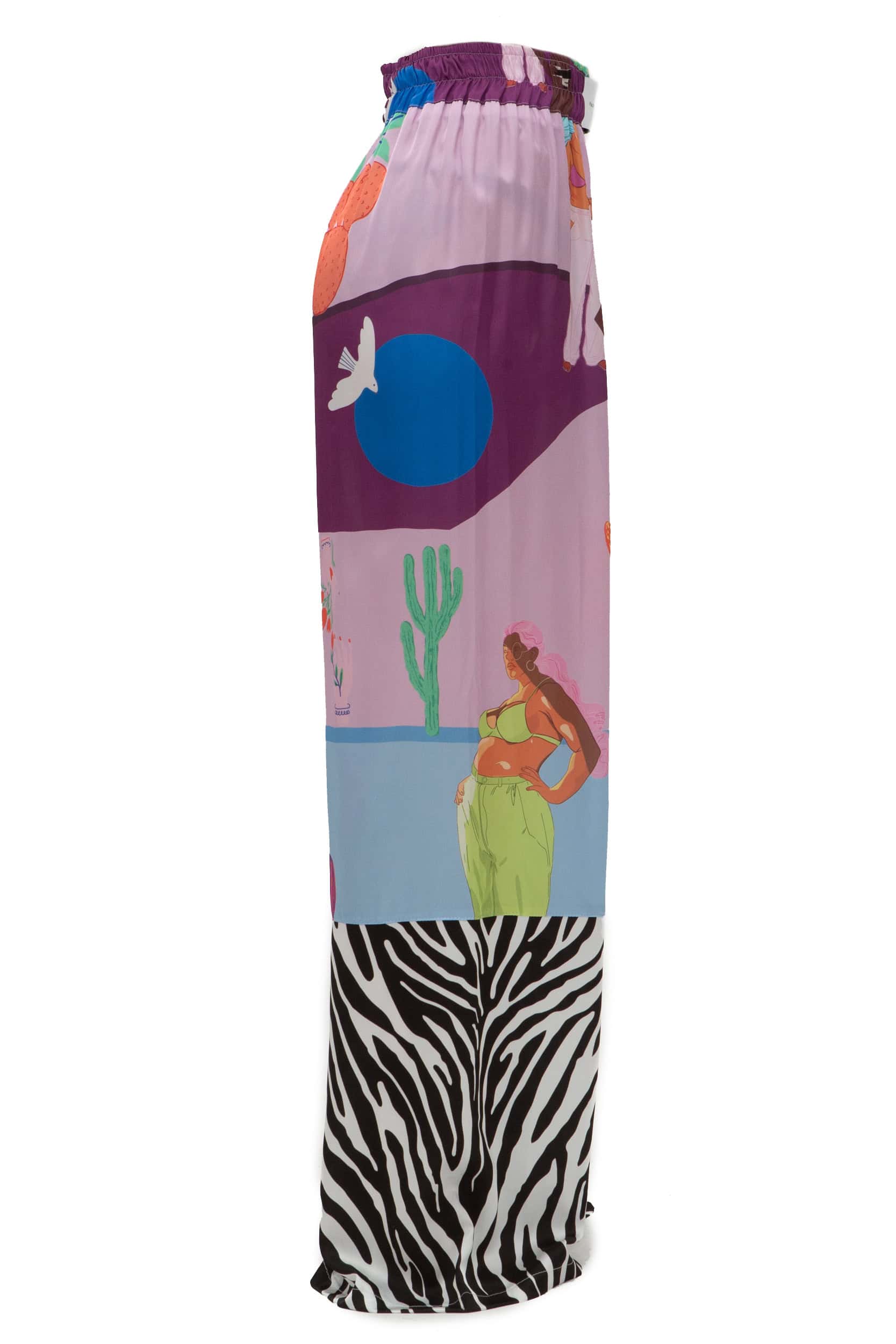 Παντελόνα σατέν print ladies - Andreakou Concept Store
