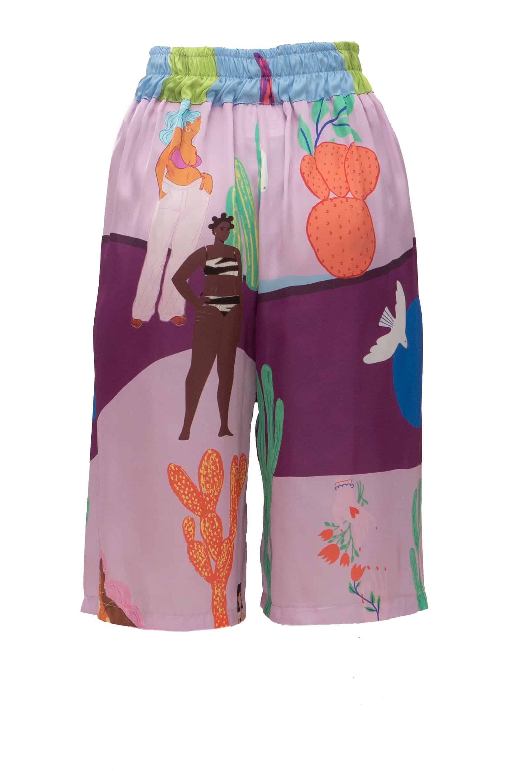 Βερμούδα σατέν print ladies - Andreakou Concept Store
