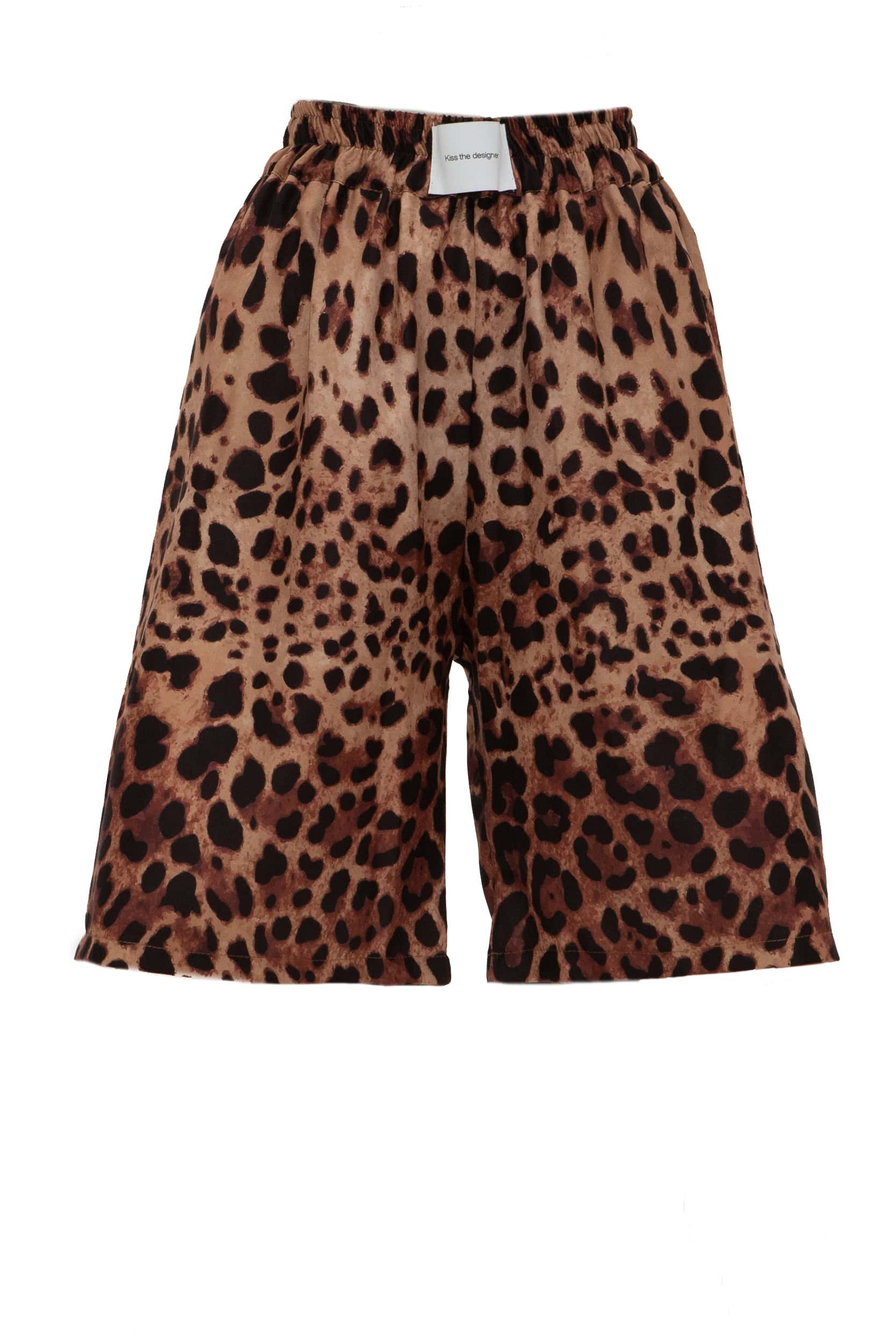Βερμούδα diagonal fabric print leopard - Andreakou Concept Store