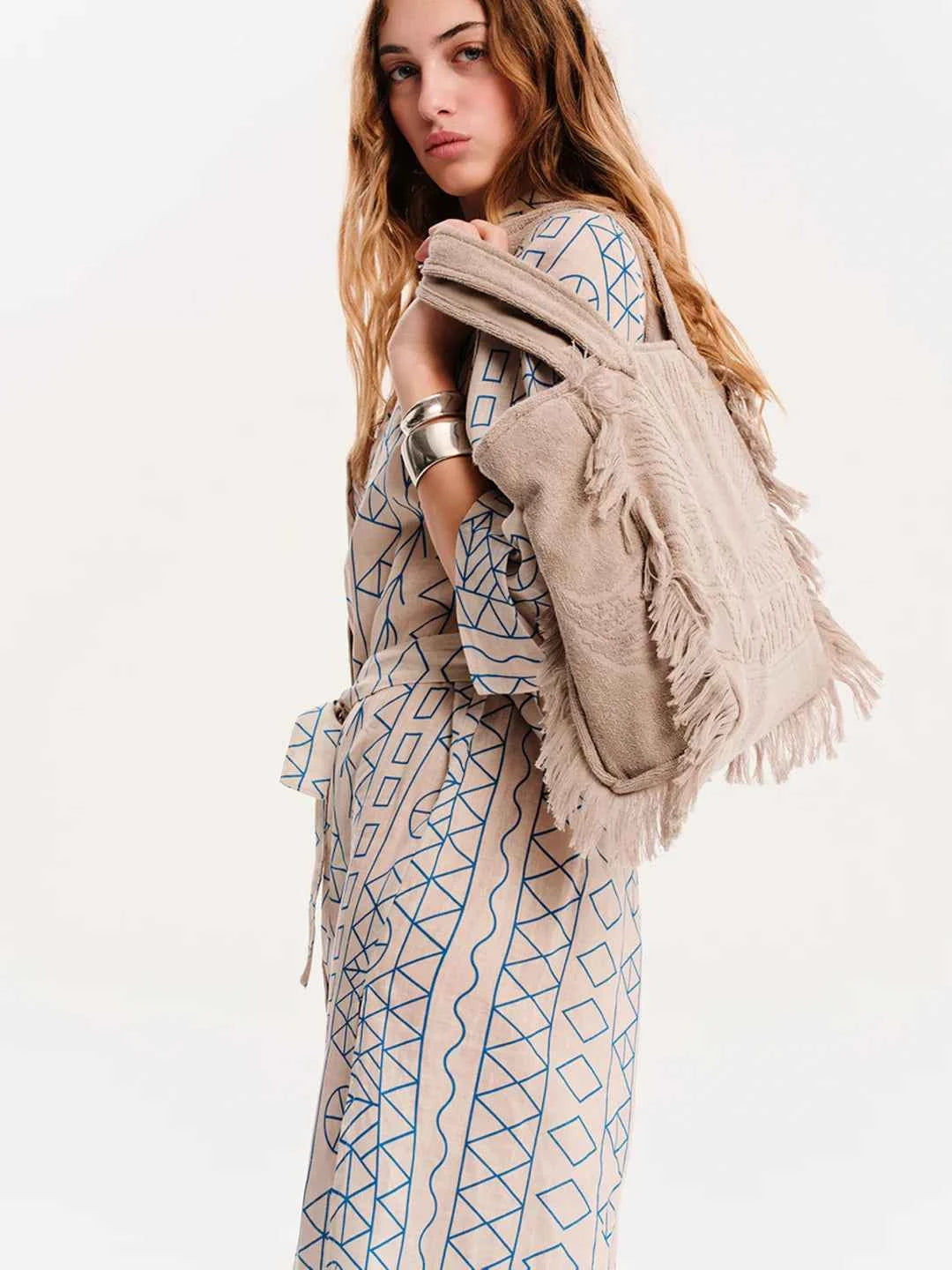 Greige Mini Terry Tote Bag