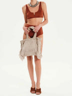 Greige Mini Terry Tote Bag