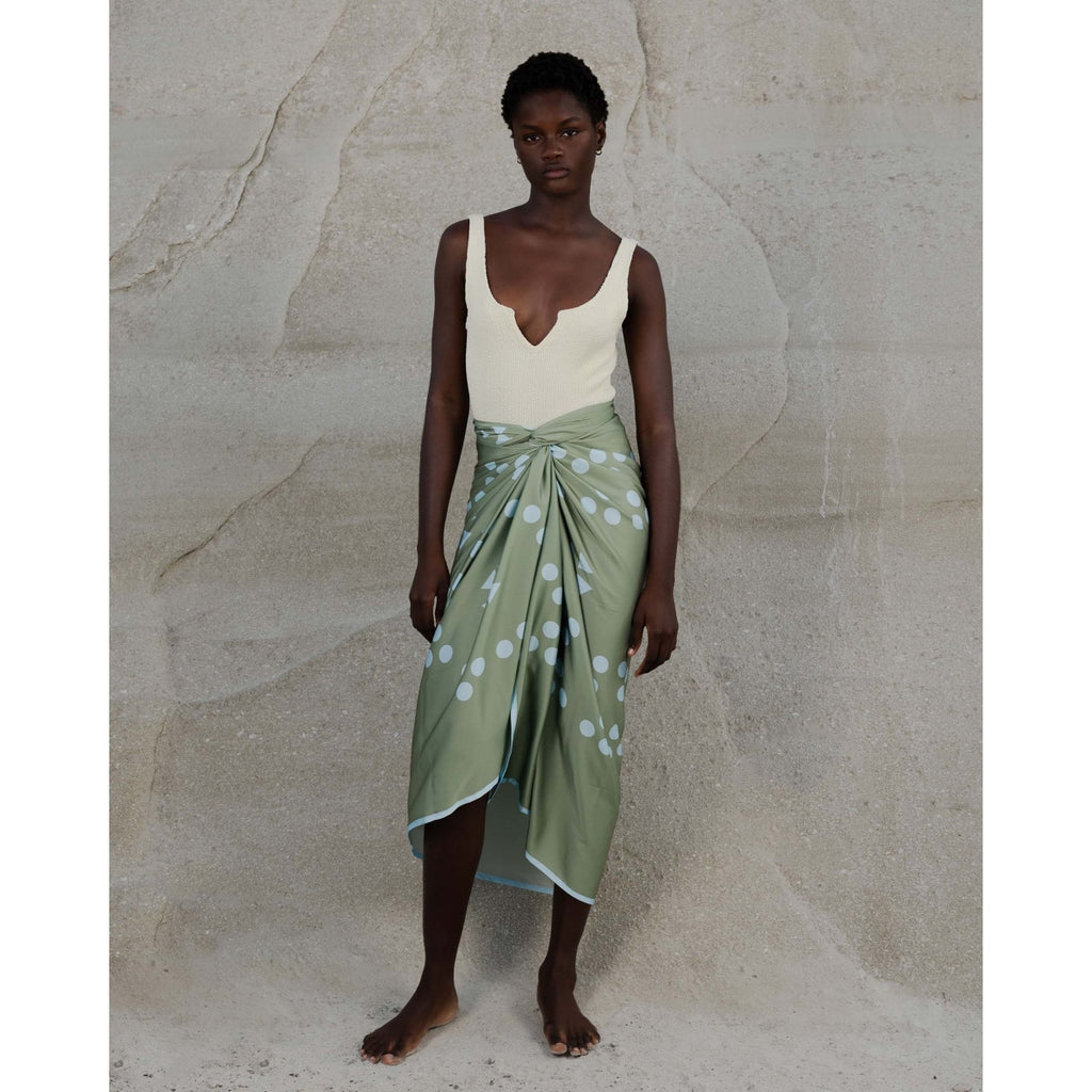 Multicolour Patterned Pareo-Mint - Andreakou Concept Store
