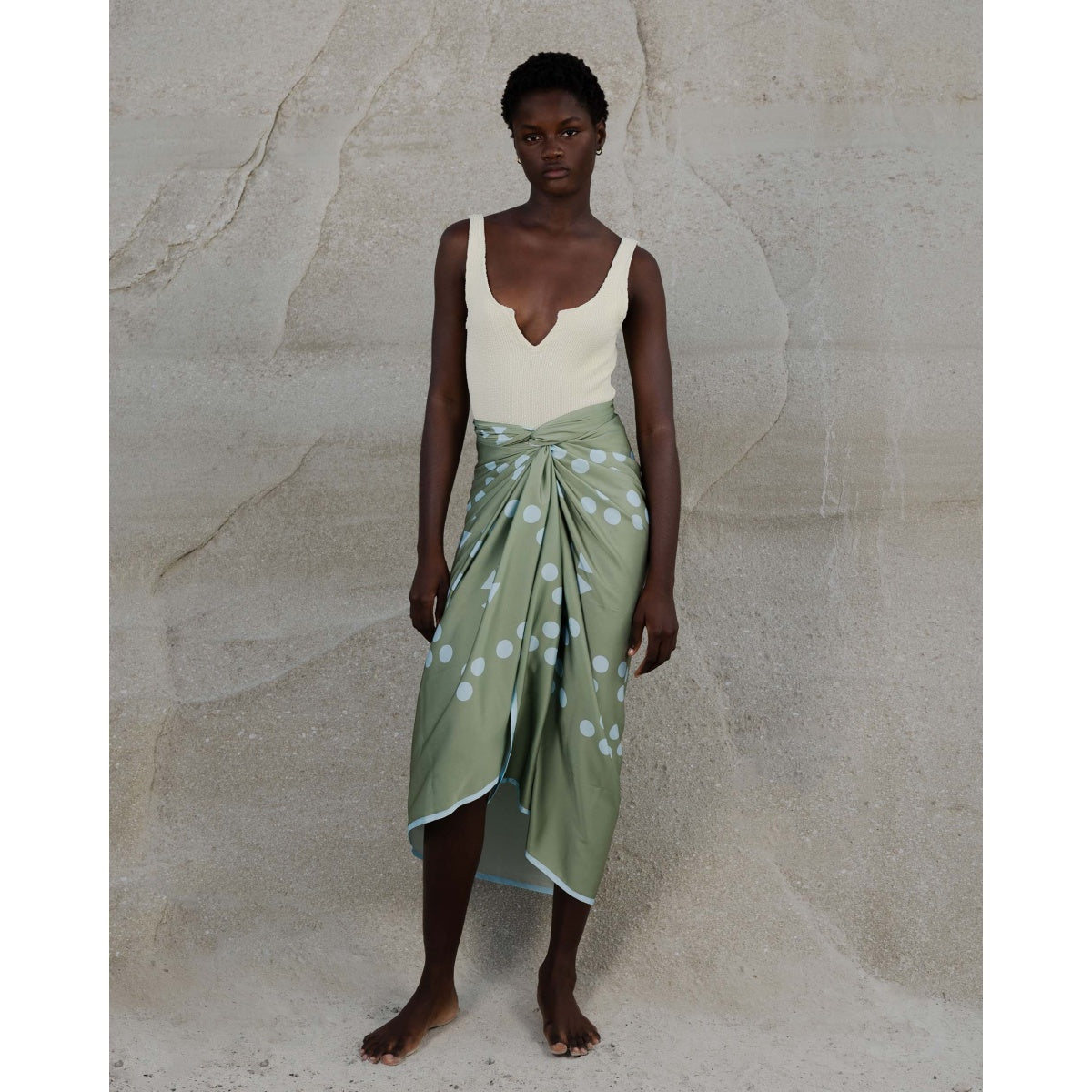 Multicolour Patterned Pareo-Mint - Andreakou Concept Store