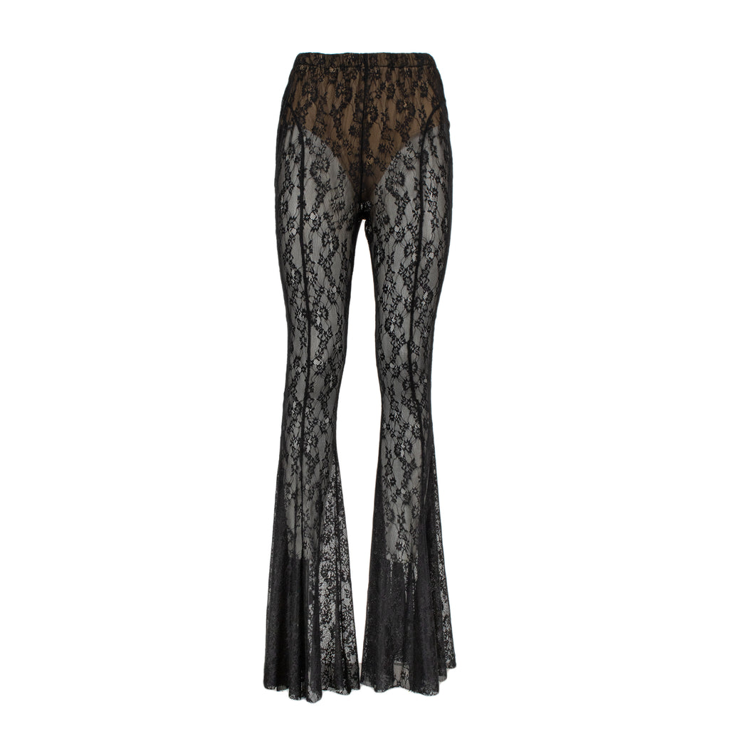 Odi Odi Olgiate flared trousers in black – fabric detail