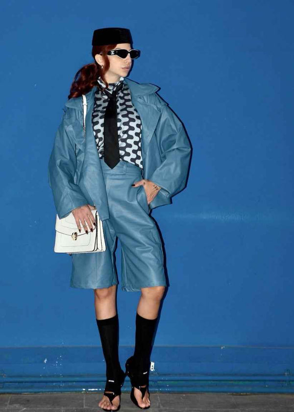 Leather Bermuda by KUDURA – Bottoms | Andreakou Concept Store, Piraeus