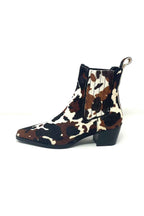 Cow Ride - Cowhide Leather Cowboy Ankle Boots