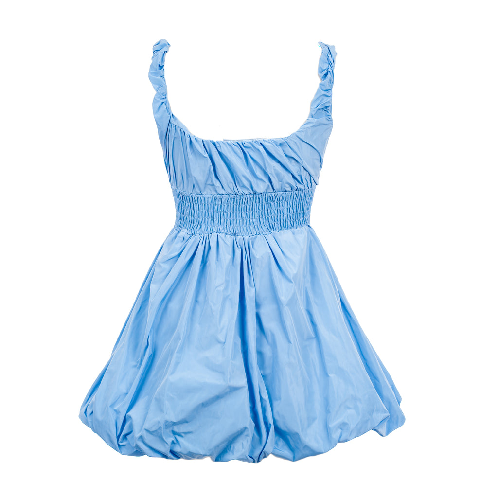 Light blue dress on a white background