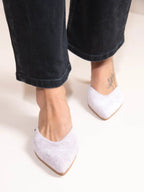 Brocade Gray – Γυναικεία Δερμάτινα Mules Flat - Andreakou Concept Store