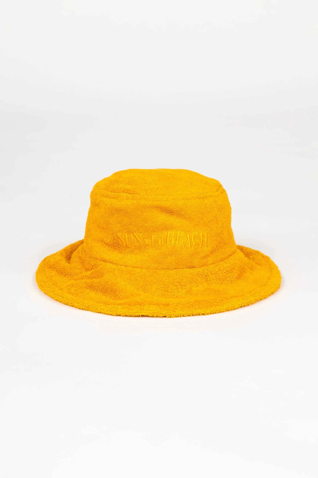 Yellow bucket hat on a white background
