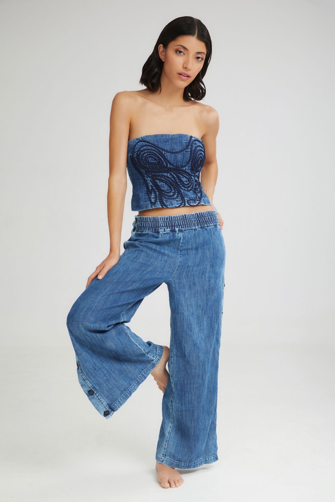 Denim High Rise Pants - Andreakou Concept Store