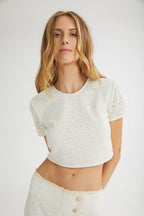 The Vanilla Drip Cropped Top Beige - Andreakou Concept Store