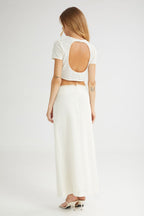 The Vanilla Drip Cropped Top Beige - Andreakou Concept Store