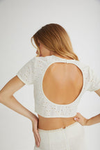 The Vanilla Drip Cropped Top Beige - Andreakou Concept Store