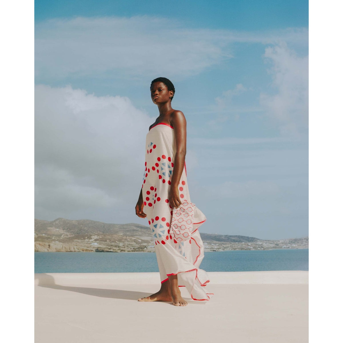 Multicolour Patterned Pareo-Vanilla - Andreakou Concept Store