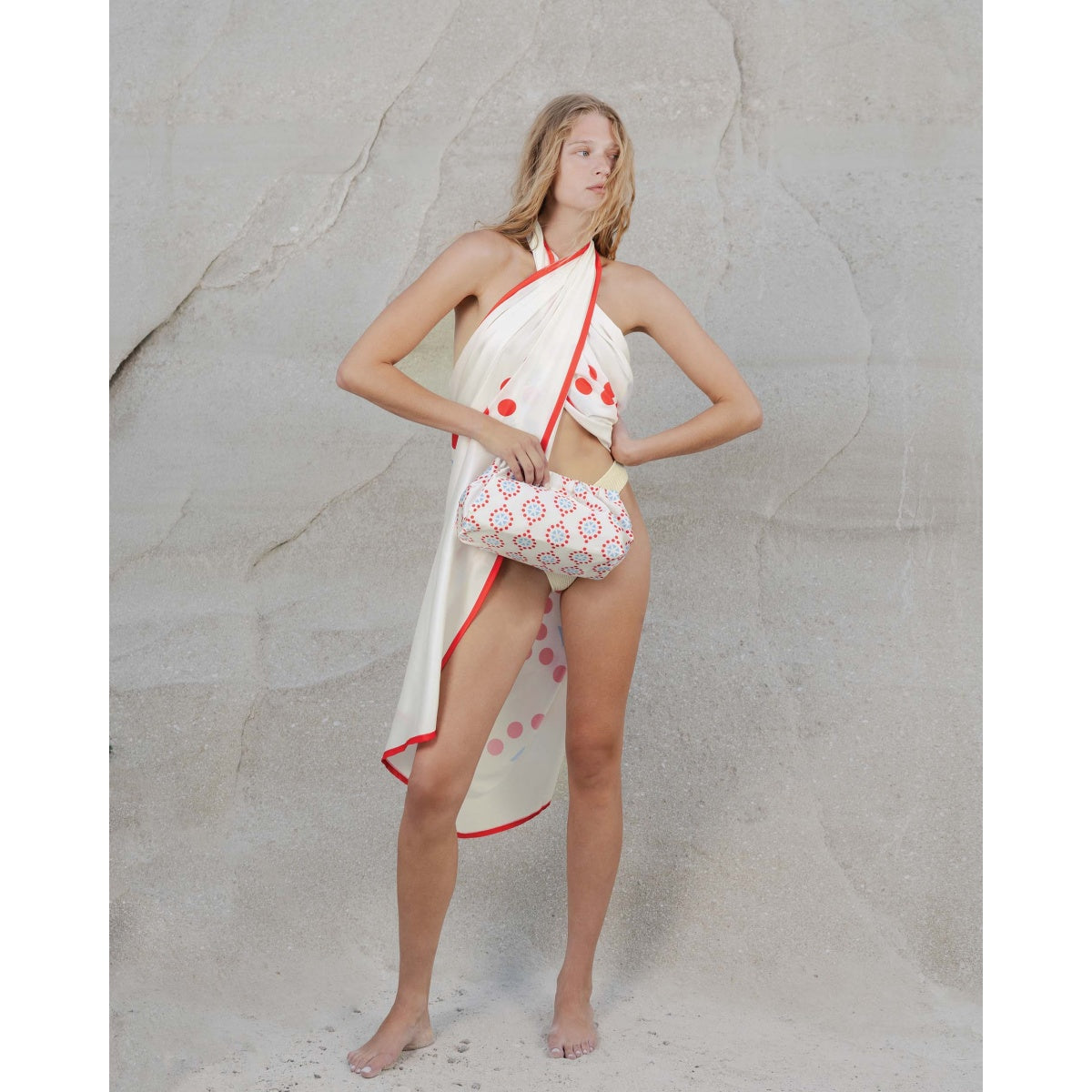 Multicolour Patterned Pareo-Vanilla - Andreakou Concept Store