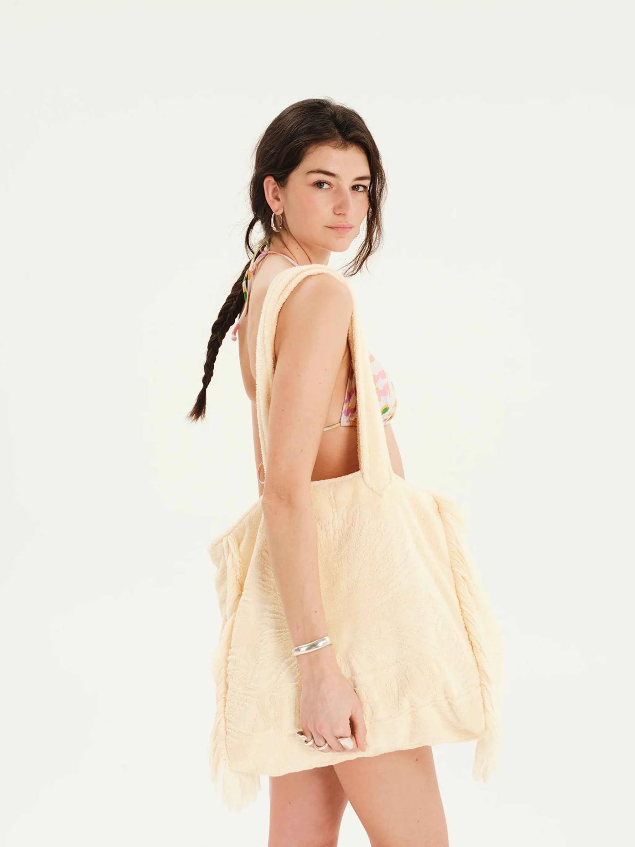 Vanilla Terry Tote Beach Bag