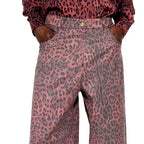 Leopard High Waist Straight Wide Jeans – Dolce Domenica